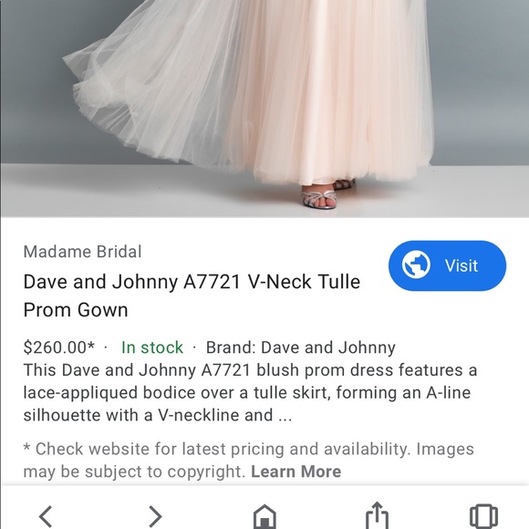 Dave and Johnny PROM Dress, size 1 / 2 - Picture 7 of 8